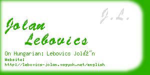 jolan lebovics business card